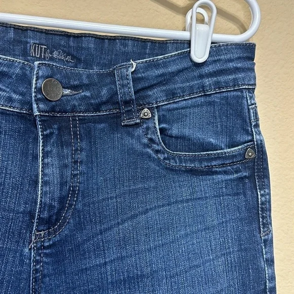 Kut from the Kloth Stretch Denim Capri Jeans Flap Pockets Size 10 Summer Casual - Picture 4 of 14